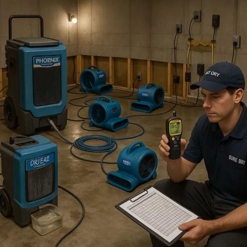 Structural Drying and Dehumidification process in Milan, MI